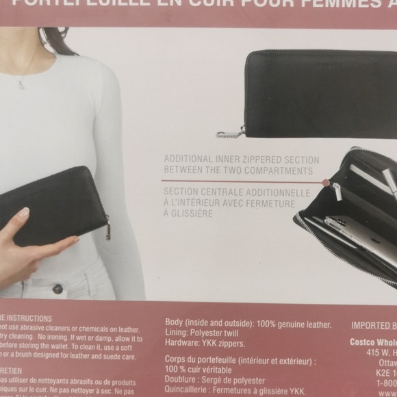 Bugatti Ladies Genuine Leather Full Zip Wallet Black 12 cards NWT NEW - Picture 7 of 11